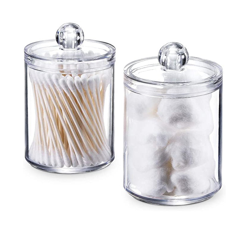 Acrylic Cotton Pad Containers Set of 2 by HitMyNeed