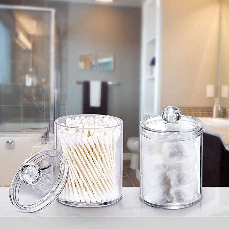 Acrylic Cotton Pad Containers Set of 2 by HitMyNeed