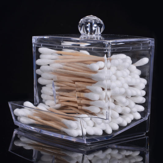 Acrylic Cotton Swab Holder with Lid by HitMyNeed
