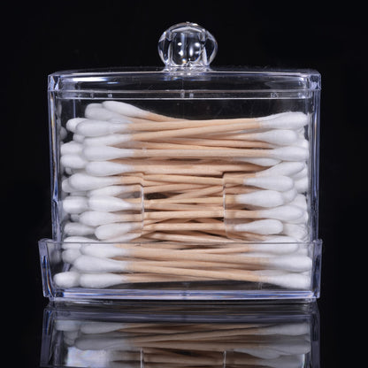 Acrylic Cotton Swab Holder with Lid by HitMyNeed