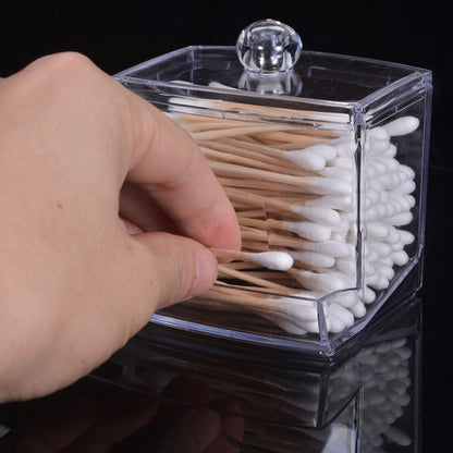Acrylic Cotton Swab Holder with Lid by HitMyNeed