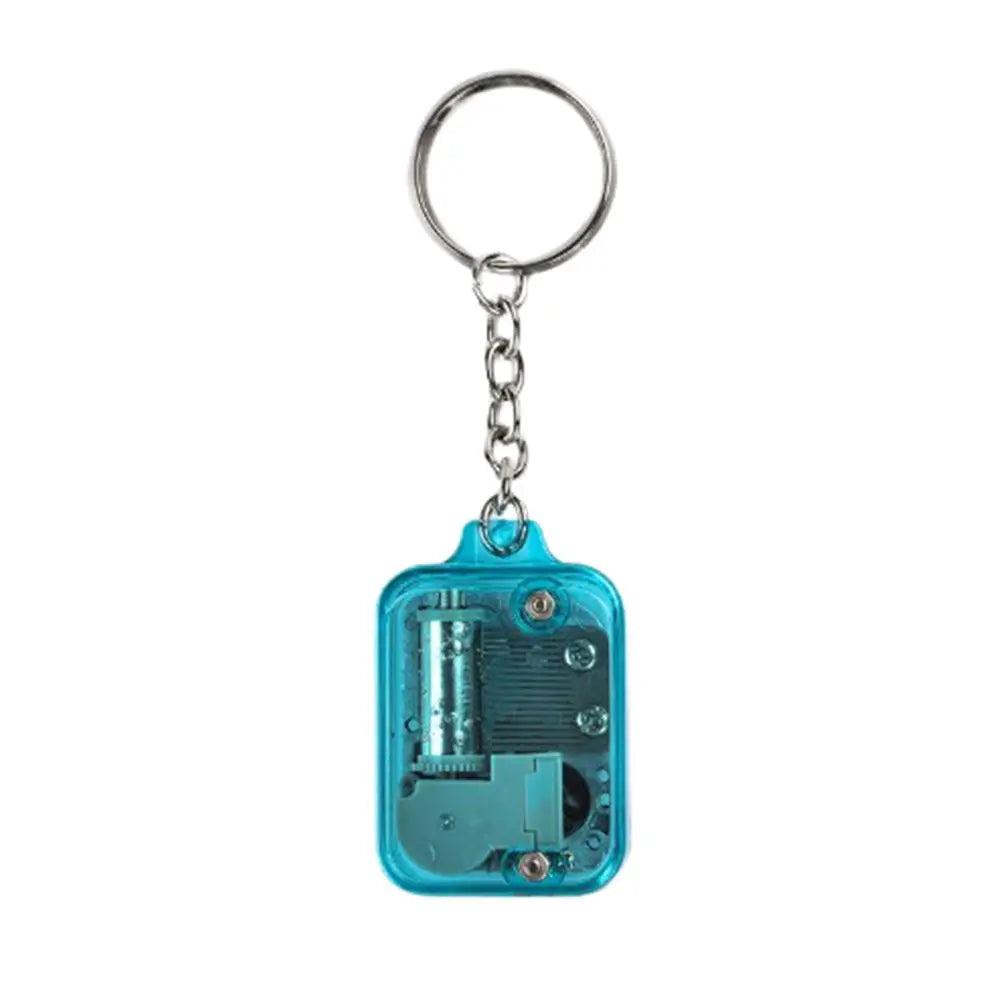 Acrylic DIY Crank Music Box Keychain Toy blue by HitMyNeed