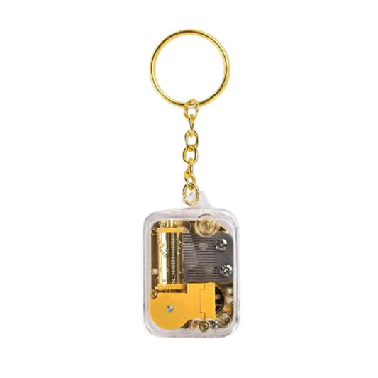Acrylic DIY Crank Music Box Keychain Toy gold by HitMyNeed