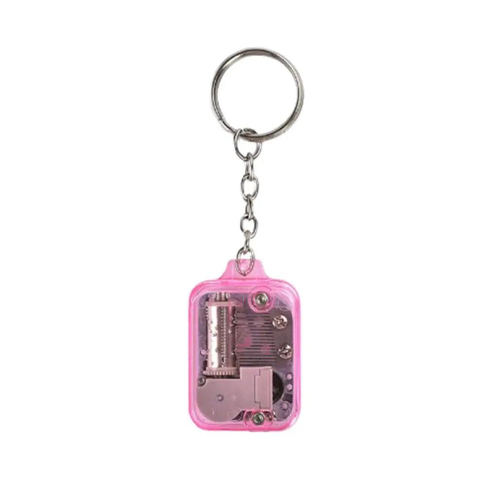 Acrylic DIY Crank Music Box Keychain Toy pink by HitMyNeed