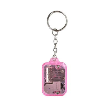 Acrylic DIY Crank Music Box Keychain Toy pink by HitMyNeed
