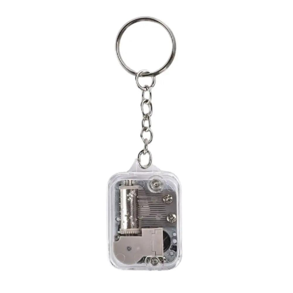 Acrylic DIY Crank Music Box Keychain Toy silver by HitMyNeed