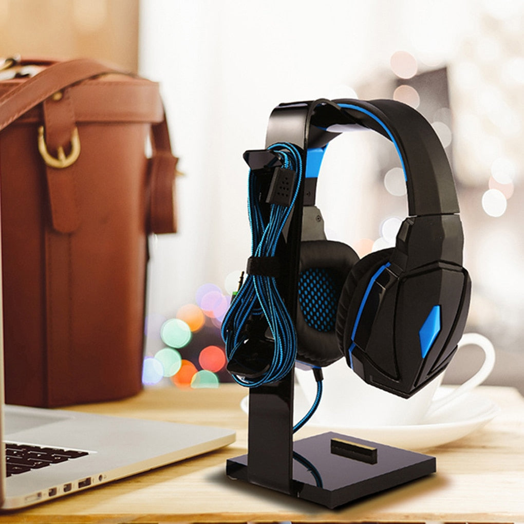 Acrylic Gaming Headphone Stand with Phone Holder by HitMyNeed