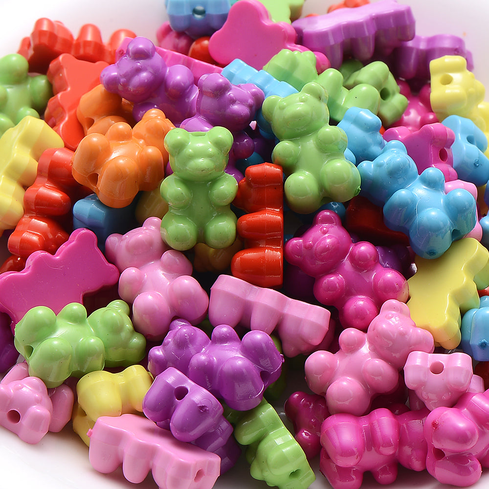 Acrylic Gummy Bear Beads 18x11mm (30 Pack) mix-1 by HitMyNeed