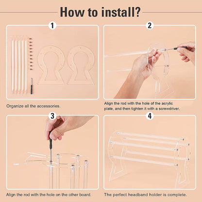 Acrylic Headband Organizer Stand for Display by HitMyNeed