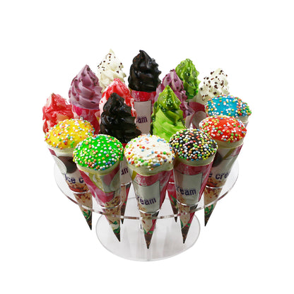 Acrylic Ice Cream Cone Holder Stand, 16 Holes by HitMyNeed