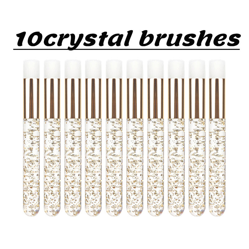 Acrylic Lash Cleansing Brushes Set (10 Pack) gold-10pcs by HitMyNeed