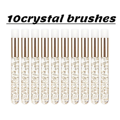 Acrylic Lash Cleansing Brushes Set (10 Pack) gold-10pcs by HitMyNeed