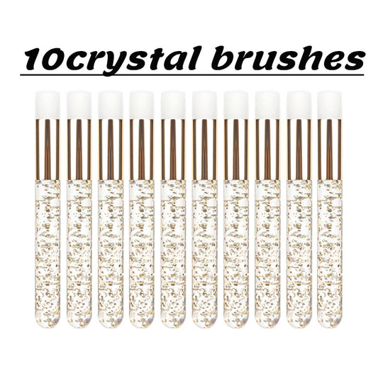 Acrylic Lash Cleansing Brushes Set (10 Pack) gold-10pcs by HitMyNeed
