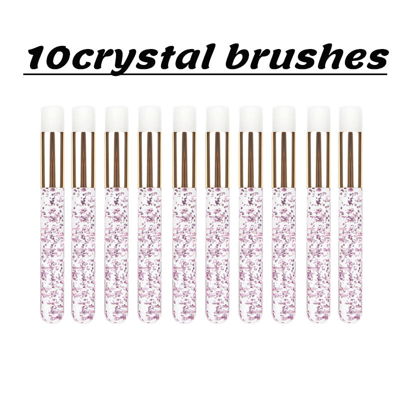Acrylic Lash Cleansing Brushes Set (10 Pack) pink-10pcs by HitMyNeed