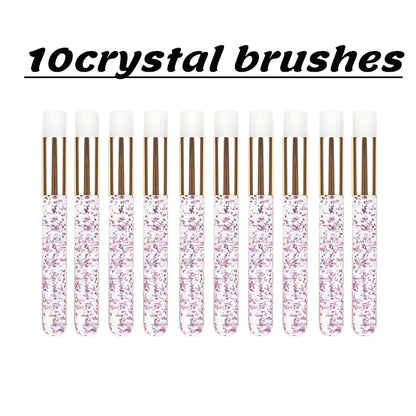 Acrylic Lash Cleansing Brushes Set (10 Pack) pink-10pcs by HitMyNeed