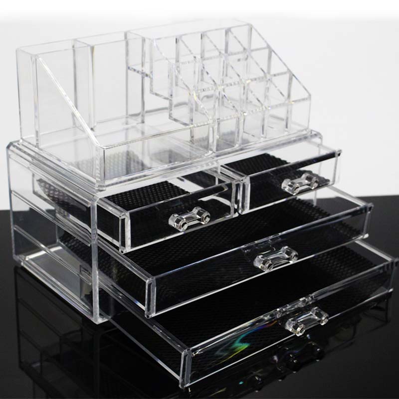 Acrylic Makeup Organizer with Drawers & Sections by HitMyNeed