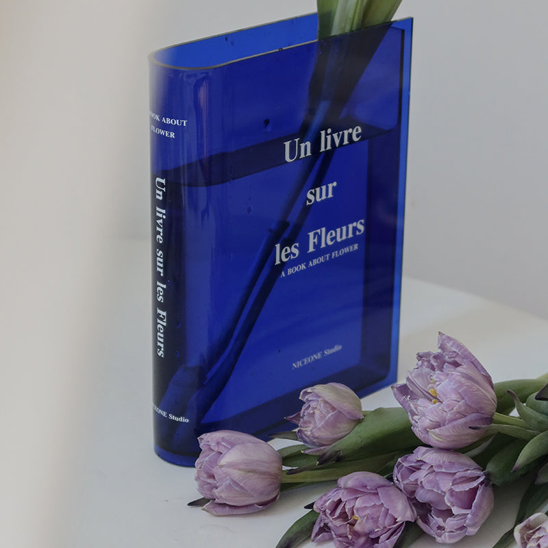 Acrylic Modern Book Vase for Home and Office Decor by HitMyNeed