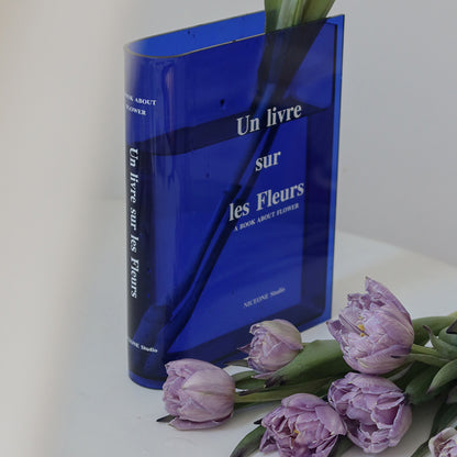 Acrylic Modern Book Vase for Home and Office Decor by HitMyNeed