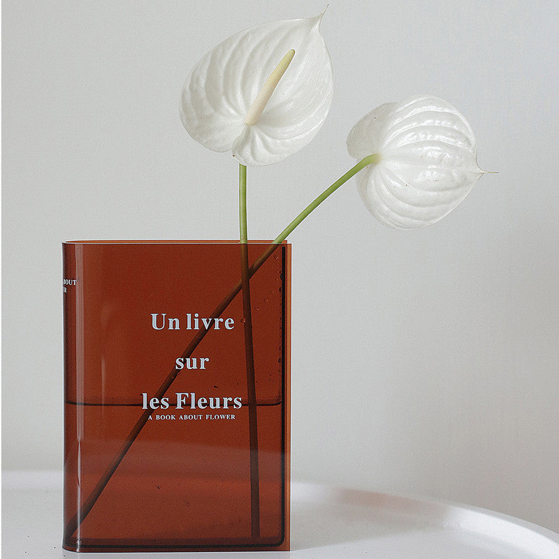 Acrylic Modern Book Vase for Home and Office Decor by HitMyNeed