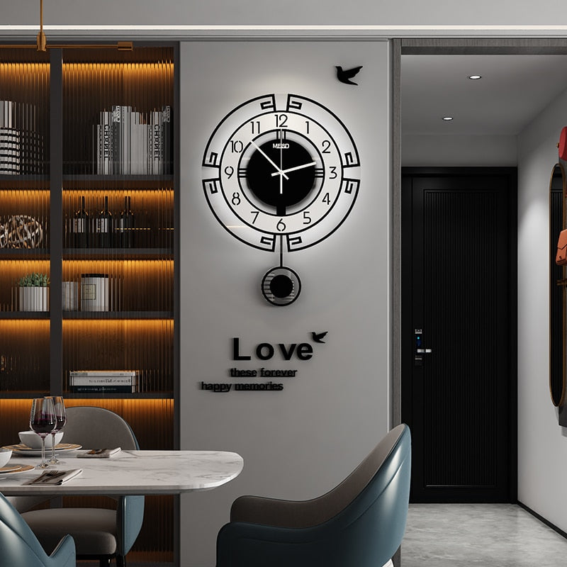 Acrylic Modern Pendulum Wall Clock by HitMyNeed