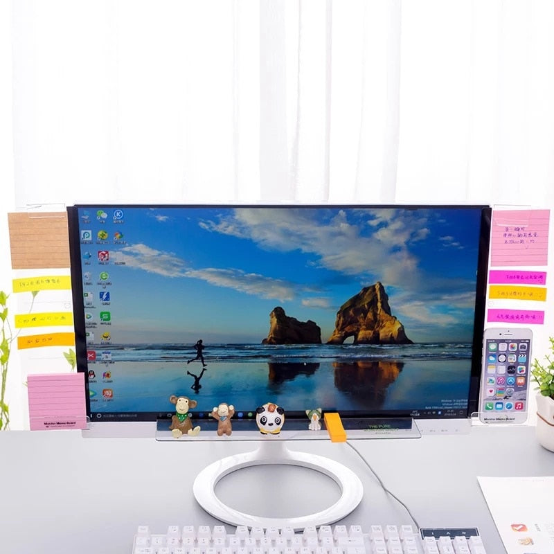 Acrylic Monitor Memo Board with Phone Holder by HitMyNeed