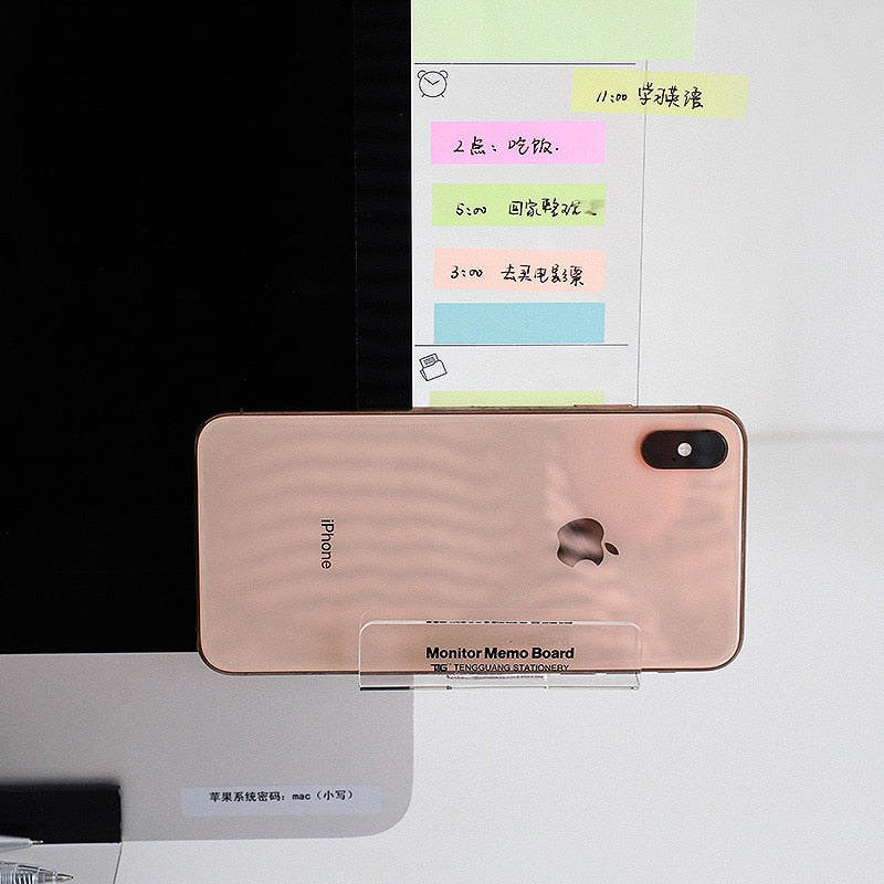Acrylic Monitor Memo Board with Phone Holder by HitMyNeed