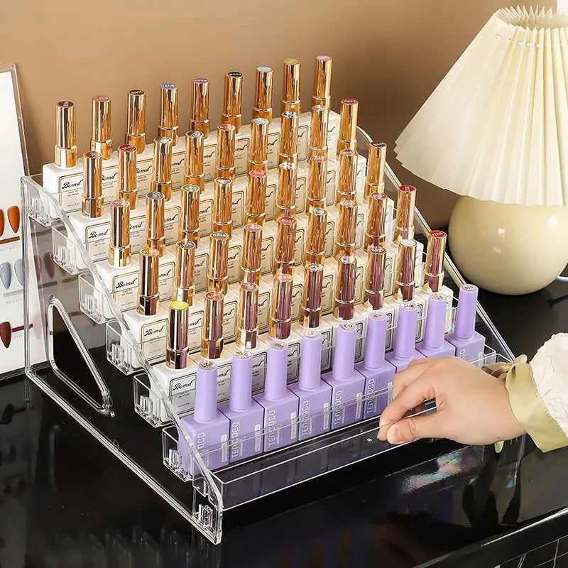 Acrylic Multi-Layer Nail Polish & Cosmetic Display Rack by HitMyNeed
