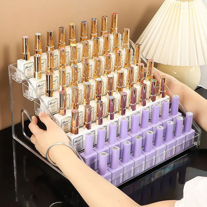 Acrylic Multi-Layer Nail Polish & Cosmetic Display Rack by HitMyNeed