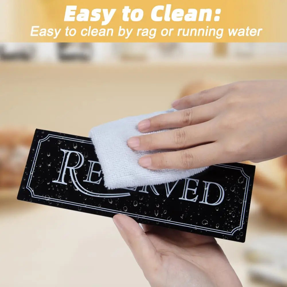 Acrylic Reserved Table Signs, Double-Sided (6 Pack) by HitMyNeed