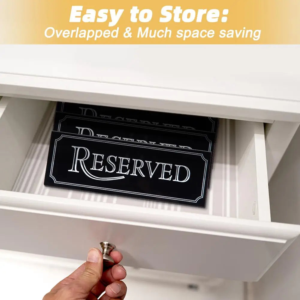 Acrylic Reserved Table Signs, Double-Sided (6 Pack) by HitMyNeed