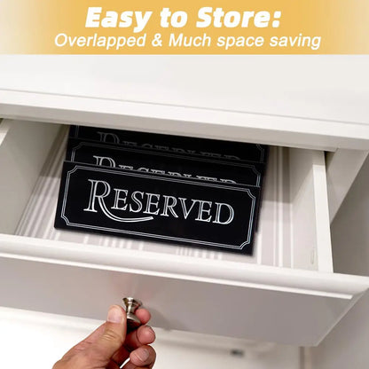 Acrylic Reserved Table Signs, Double-Sided (6 Pack) by HitMyNeed