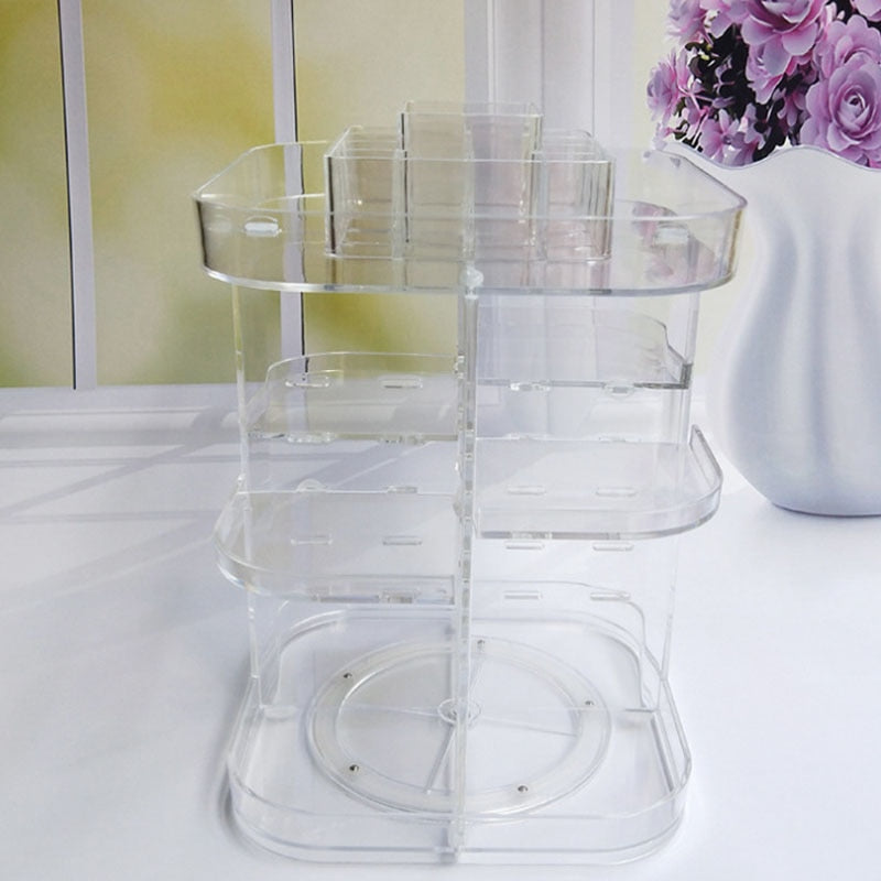 Acrylic Rotating Makeup Organizer Storage Tower by HitMyNeed