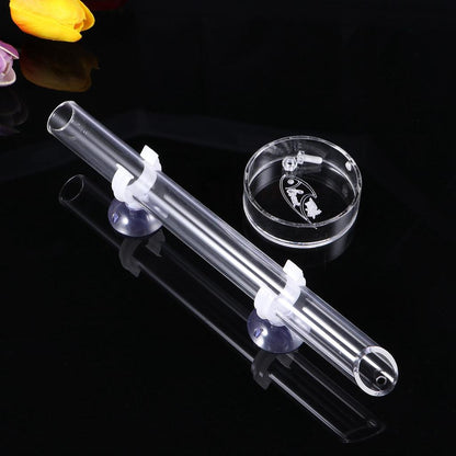 Acrylic Shrimp Feeding Tube with Dish for Aquariums by HitMyNeed