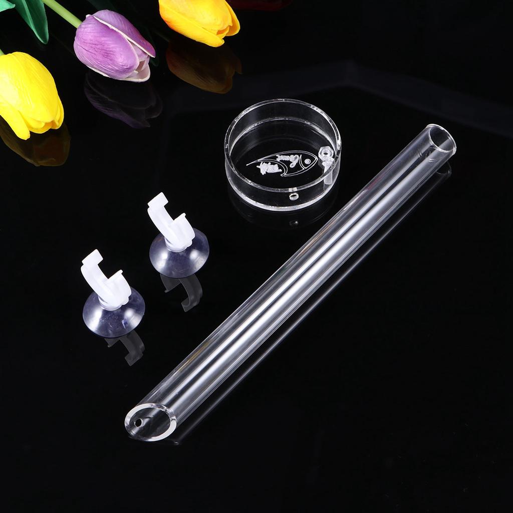 Acrylic Shrimp Feeding Tube with Dish for Aquariums by HitMyNeed