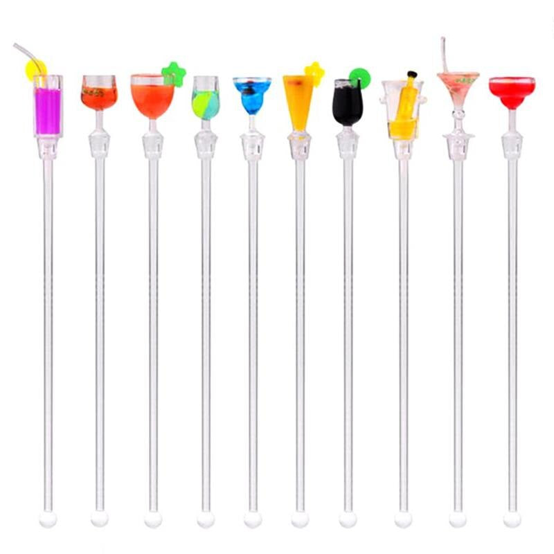 Acrylic Swizzle Stick Cocktail Stirrers (10 Pack) by HitMyNeed