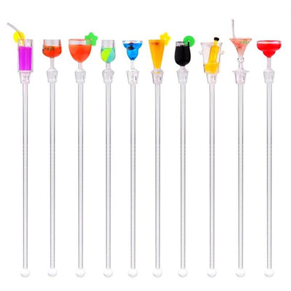 Acrylic Swizzle Stick Cocktail Stirrers (10 Pack) by HitMyNeed
