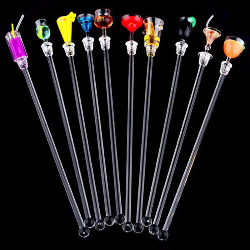 Acrylic Swizzle Stick Cocktail Stirrers (10 Pack) by HitMyNeed