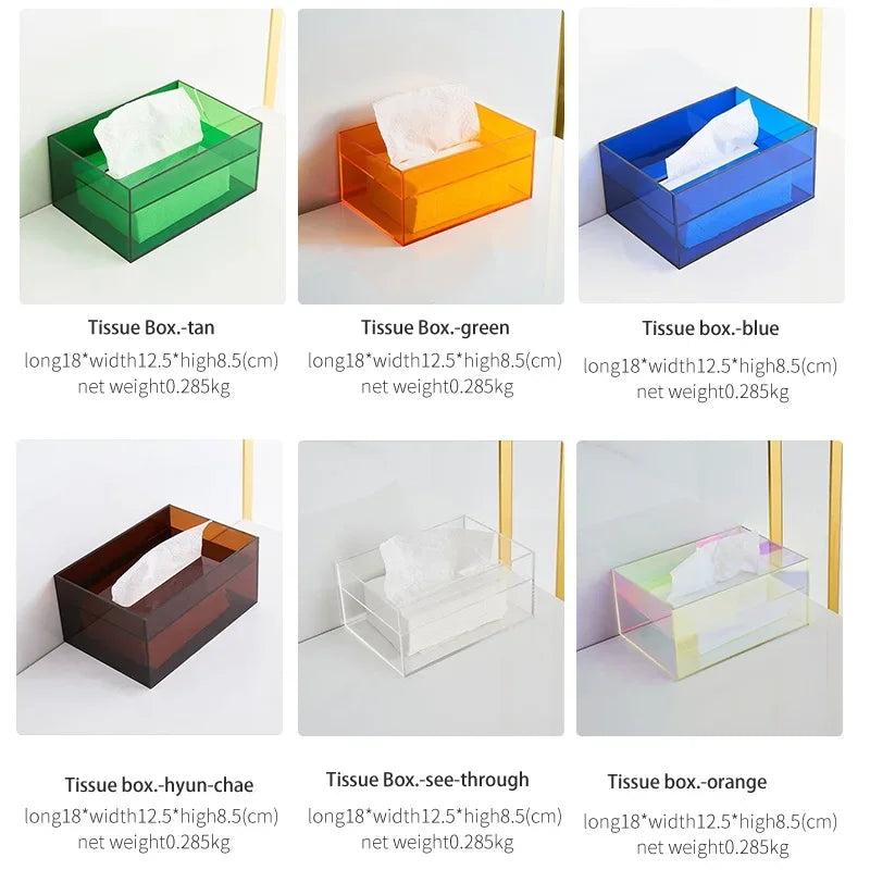 Acrylic Tissue Box Dispenser for Home & Office by HitMyNeed