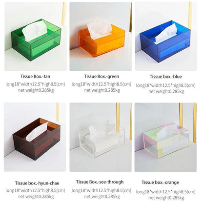 Acrylic Tissue Box Dispenser for Home & Office by HitMyNeed