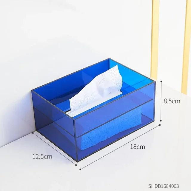 Acrylic Tissue Box Dispenser for Home & Office blue by HitMyNeed