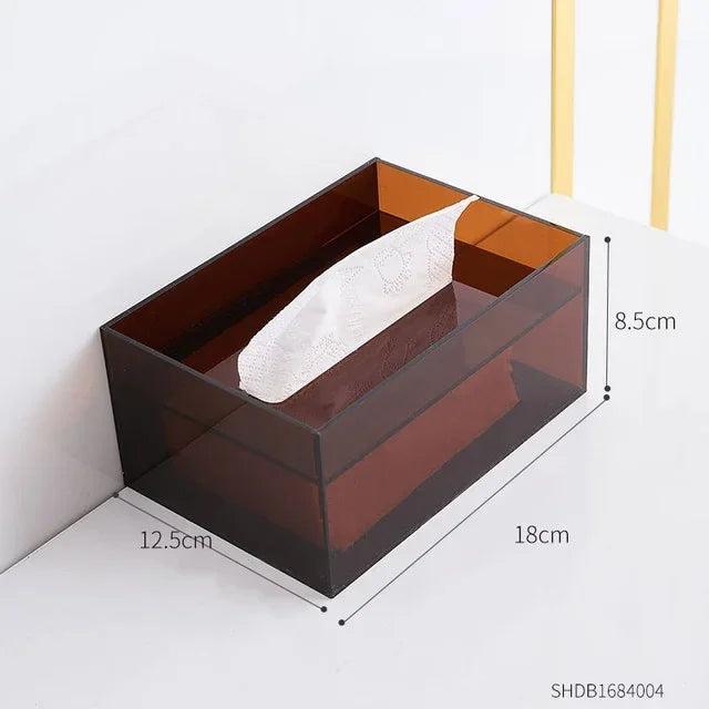 Acrylic Tissue Box Dispenser for Home & Office brown by HitMyNeed