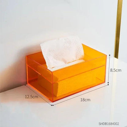 Acrylic Tissue Box Dispenser for Home & Office orange by HitMyNeed