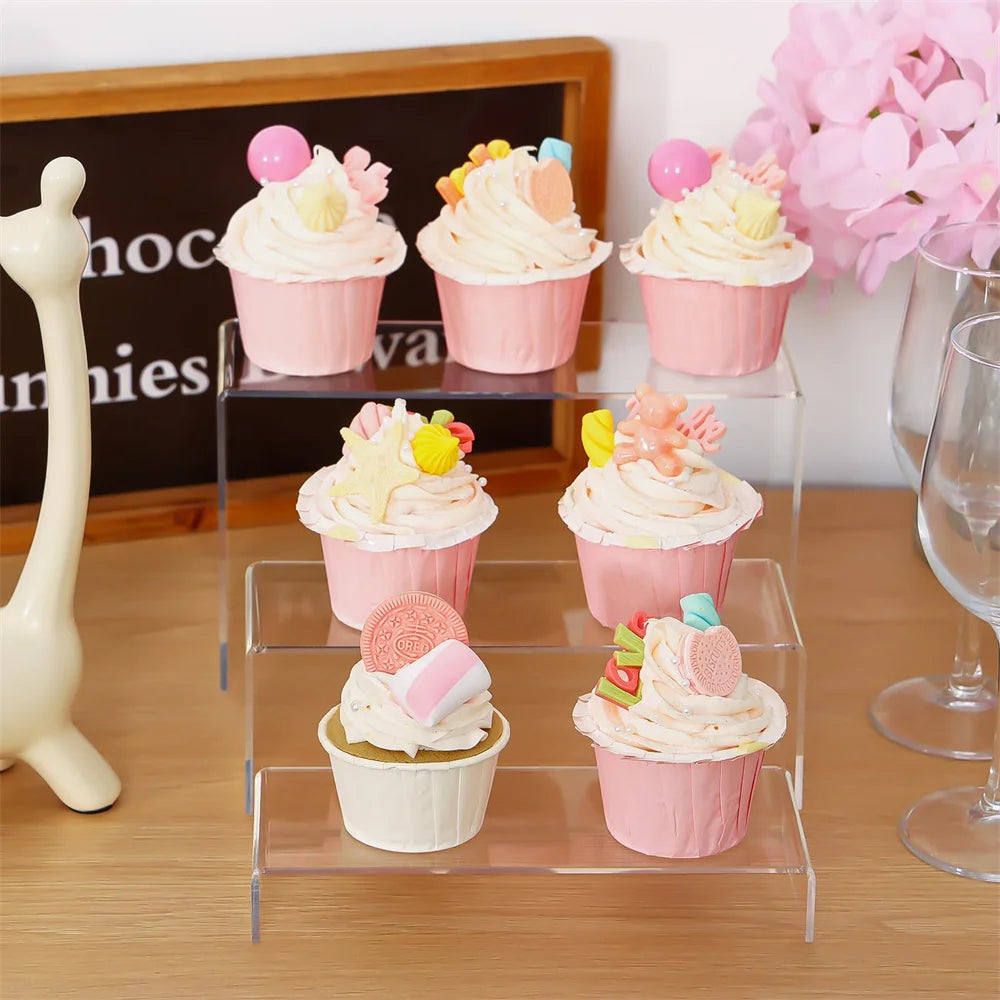 Acrylic Transparent Cupcake Stands Set of 5 by HitMyNeed