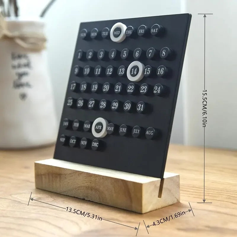 Acrylic Wood Perpetual DIY Desk Calendar Ornament by HitMyNeed