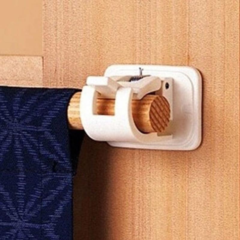 Adhesive Curtain Rod Holders Wall Clips (2 Pack) by HitMyNeed