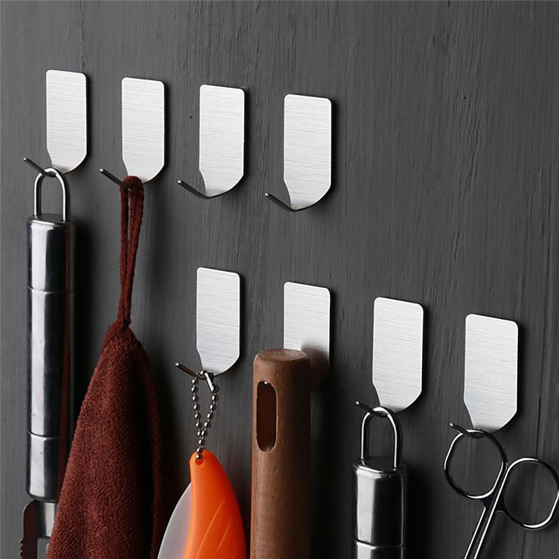 Adhesive Stainless Steel Towel Hooks (12 Pack) by HitMyNeed