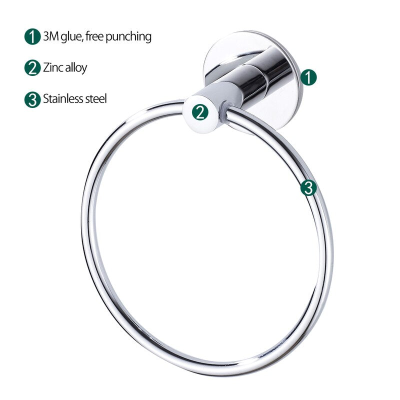Adhesive Towel Ring Holder for Bathroom & Kitchen by HitMyNeed