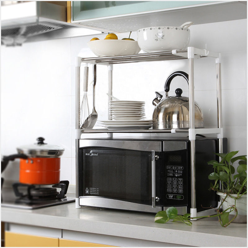 Adjustable 2-Layer Microwave Oven Stand Rack by HitMyNeed