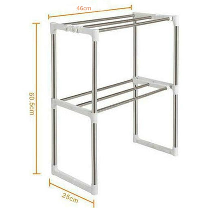 Adjustable 2-Layer Microwave Oven Stand Rack by HitMyNeed