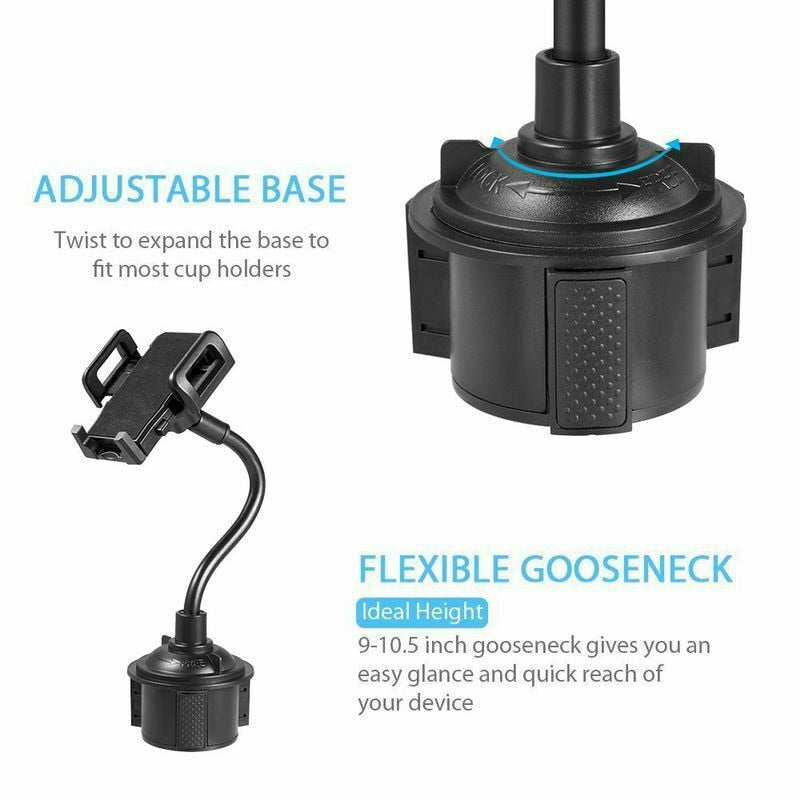 Adjustable 360° Cell Phone Cup Holder for Cars by HitMyNeed